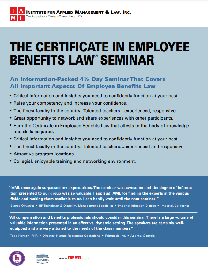 Certificate in Employee Benefits Law Seminar