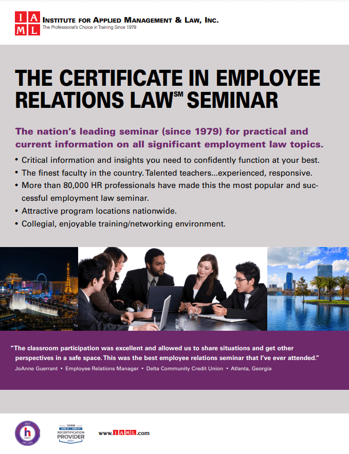 Certificate in Employee Relations Law Seminar