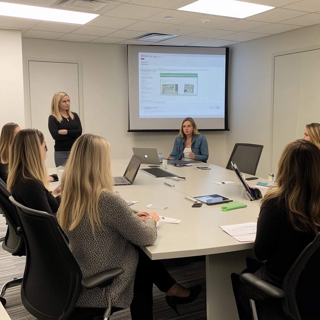 HR professionals attending a training session, learning best practices in a collaborative setting.